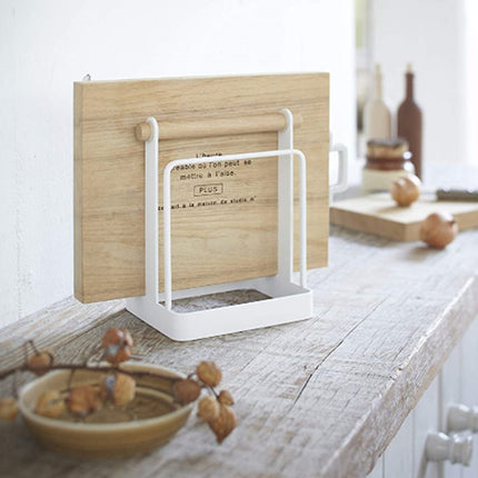 Japanese Chopping Board Draining Kitchen Desktop Storage Rack White Iron Art