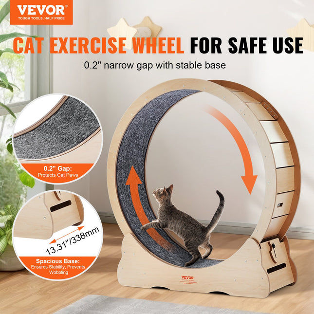 Peekaboo Studio Cat Exercise Wheel - 43.3" Treadmill for Indoor Cats,