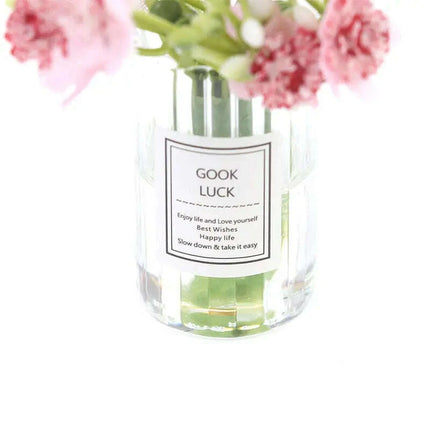 Hanging Mini Glass Vase Wind Chimes with Mini Flower Decor for Home and Dollhouse