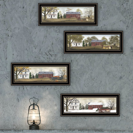 Billy Jacobs 4-Piece Black Framed Wall Art Set - Four Seasons Decor