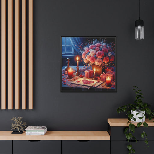 Elegant Black Pinewood Framed Matte Canvas Art - Premium Sustainable Home Decor Piece