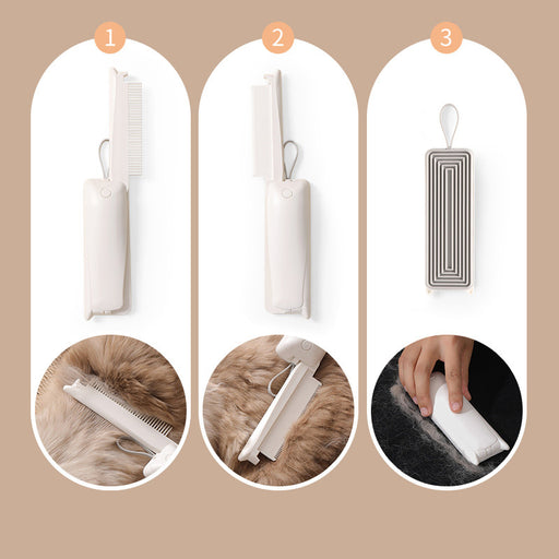3-in-1 Pet Grooming Comb with Convenient Foldable Design