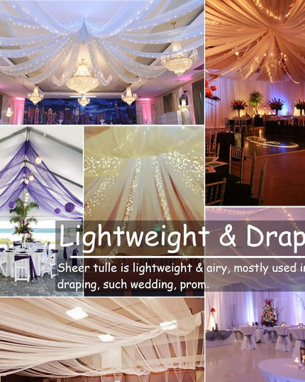 Luxurious Nylon Tulle Mesh Fabric Roll - Ideal for Weddings and Crafts - 6" x 25 Yards