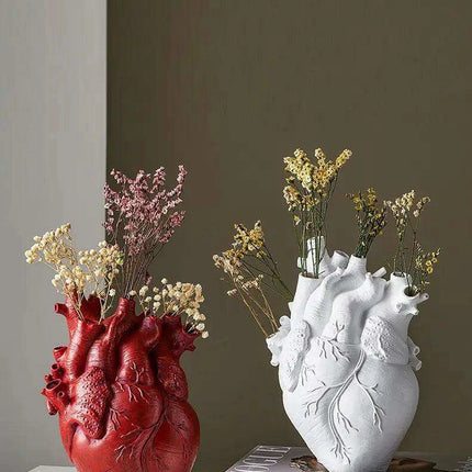 Anatomical Heart Artistry Resin Vase - Unique Home Accent Decor