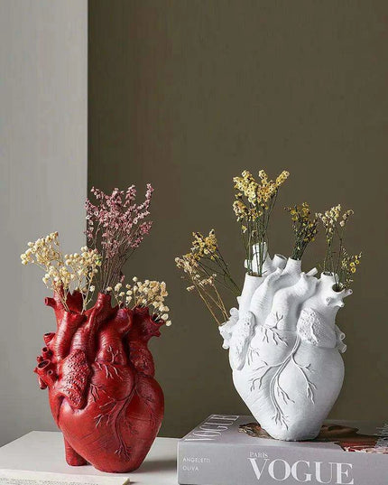 Anatomical Heart Artistry Resin Vase - Unique Home Accent Decor