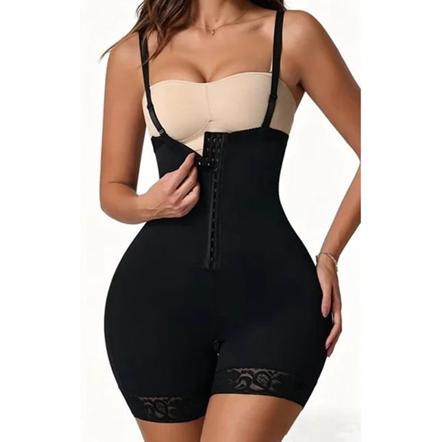Women's High Compression Faja Bodysuit – Lace Trim & Adjustable Straps