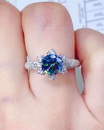 Timeless Radiance: 1 Carat Lab-Grown Diamond Ring with Moissanite and Zircon Accents