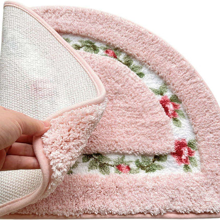Chic Pink Rose Oval Rug Set - 2 Elegant Mats for Stylish Home Decor