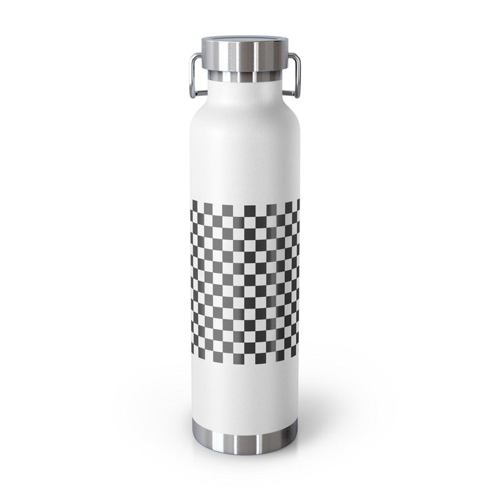 22 Oz Stainless Steel Vacuum Insulated Water Bottle with Wide Mouth - Checked Design