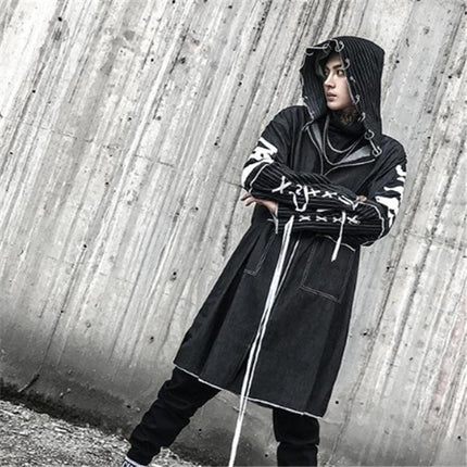 Peekaboo Studio Dark Hip Hop Coat with Warm Lining and Stylish Design