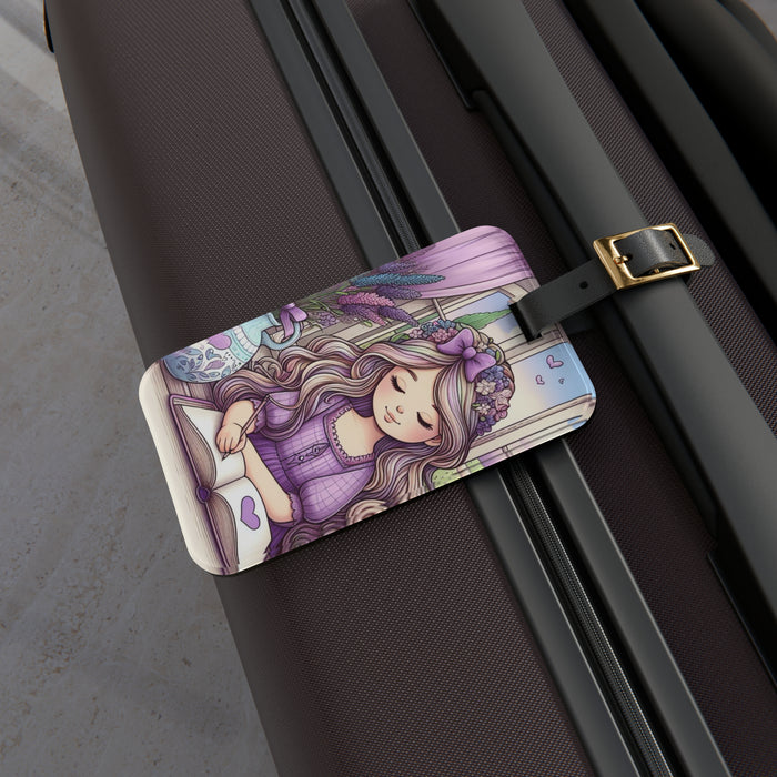 Personalized Acrylic Luggage Tag Set with Leather Strap - Elegant Travel Essential
