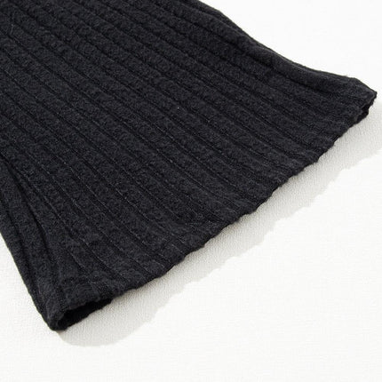 Elegant Black Ribbed V-Neck Lounge Set