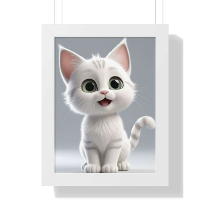 Elegant Feline Vertical Art Poster - Eco-Friendly Framed Design