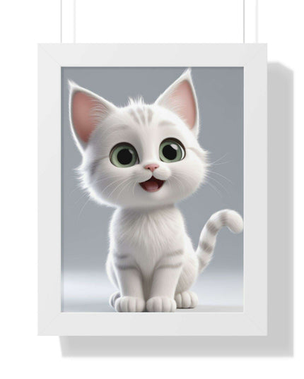 Elegant Feline Vertical Art Poster - Eco-Friendly Framed Design