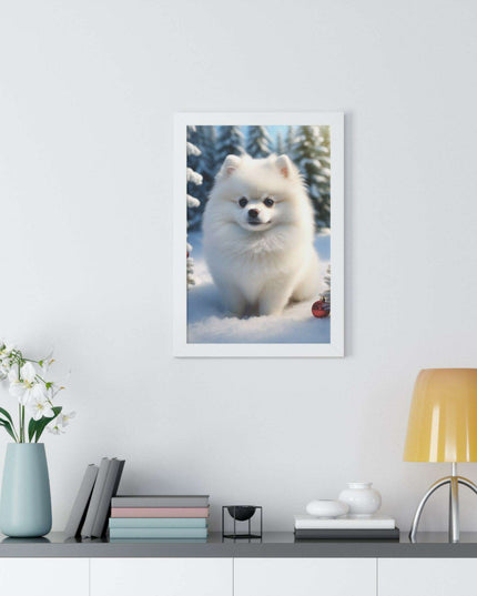 Eco-Friendly Winter Puppy Art Print Collection with Acrylic Protection
