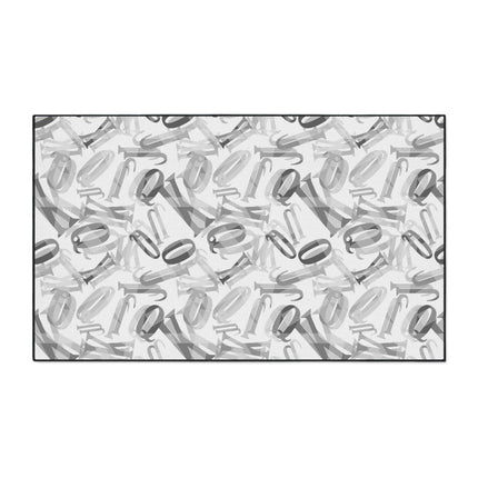 Customizable Monochrome Non-Slip Polyester Floor Mat with Chic Black Border