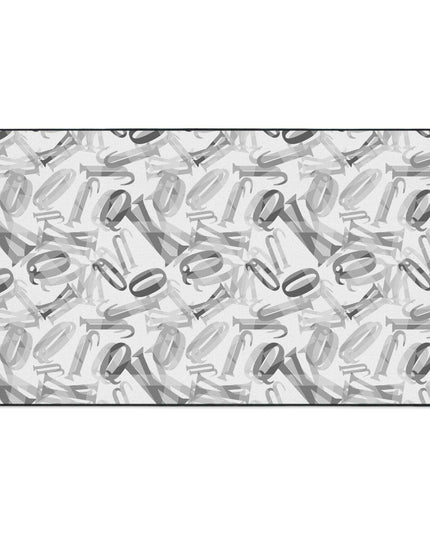 Customizable Monochrome Non-Slip Polyester Floor Mat with Chic Black Border