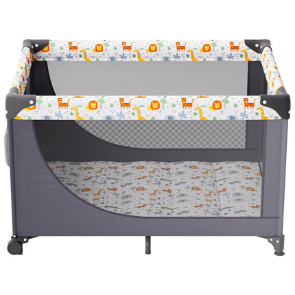 VEVOR Quick-Folding Portable Baby Playpen with Wheels & Safety Feature
