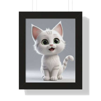 Elegant Feline Vertical Art Poster - Eco-Friendly Framed Design