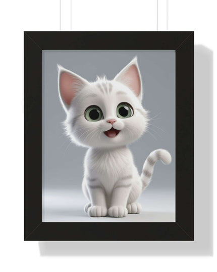 Elegant Feline Vertical Art Poster - Eco-Friendly Framed Design