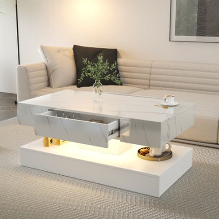 Peekaboo Studio 6.93" High LED Modern Coffee Table with Color Changing