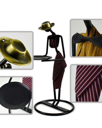 Artistic Vintage Iron Tealight Holders Featuring Elegant Women Figures