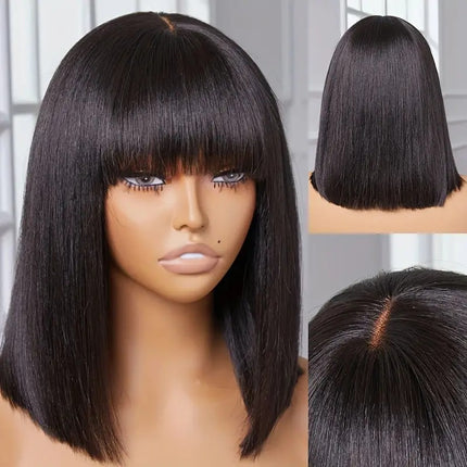 Peekaboo Studio Su Bob's Human Hair Lace Wig - Natural Look, Adjustabl