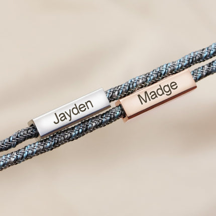 Peekaboo Studio Customized Stainless Steel Couples Name Bracelet