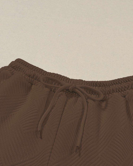 Sophisticated Textured Dark Brown Lounge Set for Effortless Elegance