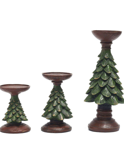 Elegant Holiday Candle Holder: Premium Resin Christmas Decor