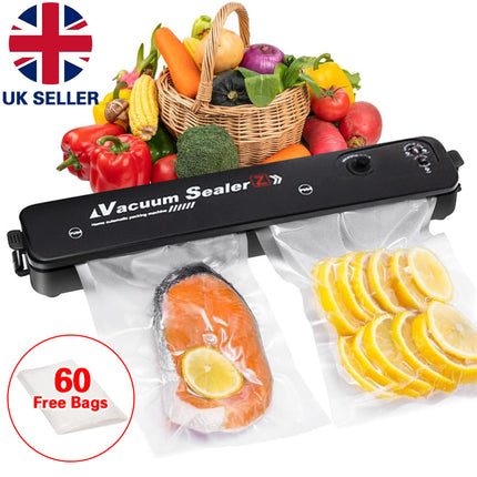 Vacuum Food Sealer Automatic With 60 Bags UK Dry And Wet Food Sealing Machine