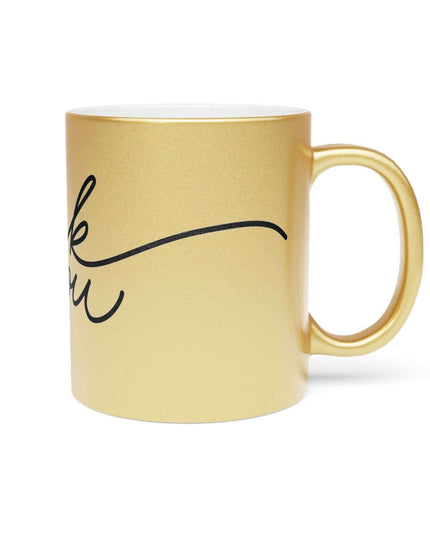 Chic Gratitude Metallic Ceramic Coffee Mug - A Luxurious Choice for Beverage Enthusiasts