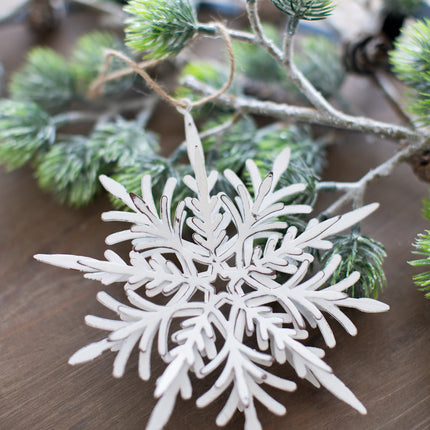Room and Decor Set of 6 Iron Snowflake Ornaments - Festive Holiday Dec