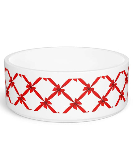 Elegant Handcrafted Ceramic Pet Bowl with Distinctive Print Design