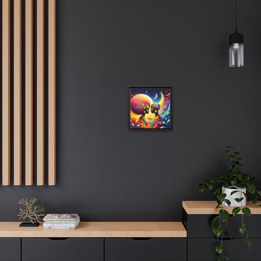Sophisticated Noir - Eco-Friendly Matte Canvas Art with Black Pinewood Frame