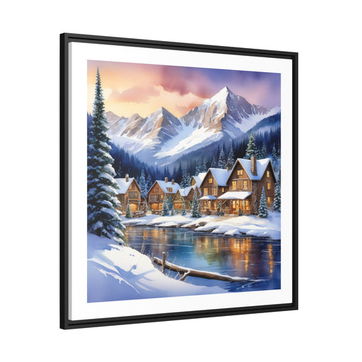 Maison d'Elite Christmas Matte Canvas - Pinewood Frame Printify
