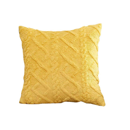 Shearing Groove Artificial Plush Cushion Cover