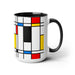 Luxury Elegance Two-Tone Ceramic Coffee Mugs - 15oz