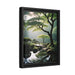 Sustainable Japanese Garden Canvas Print with Black Pinewood Frame