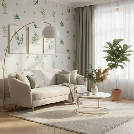 Peekaboo Studio 3D Green Leaf Wall Sticker - Removable & Waterproof