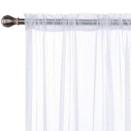 White Lace Tulle Sheer Curtain Panel | 140×213cm