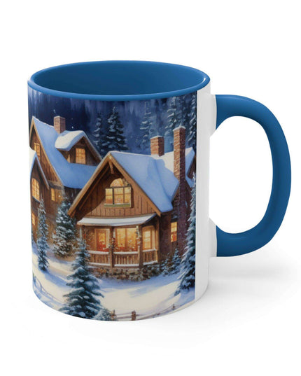 Colorful Holiday Cheer Ceramic Coffee Mug - 11oz Two-Tone Design
