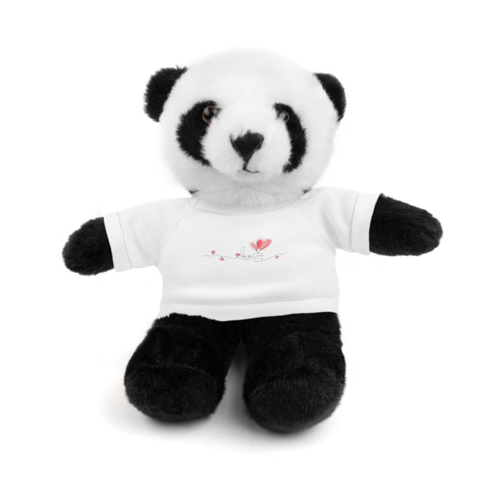 Customizable 8" Peekaboo Plush Animals for Valentine's Day with Personalizable Tees