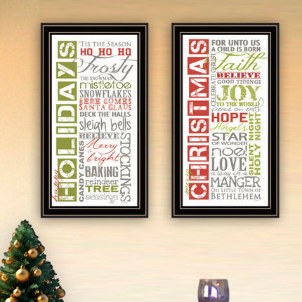 Marla Rae 2-Piece Happy Holidays Framed Wall Art Set - Multicolor Deco