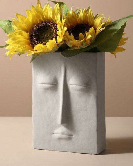 Abstract Beauty: Handcrafted Porcelain Vase with Geometric Charm