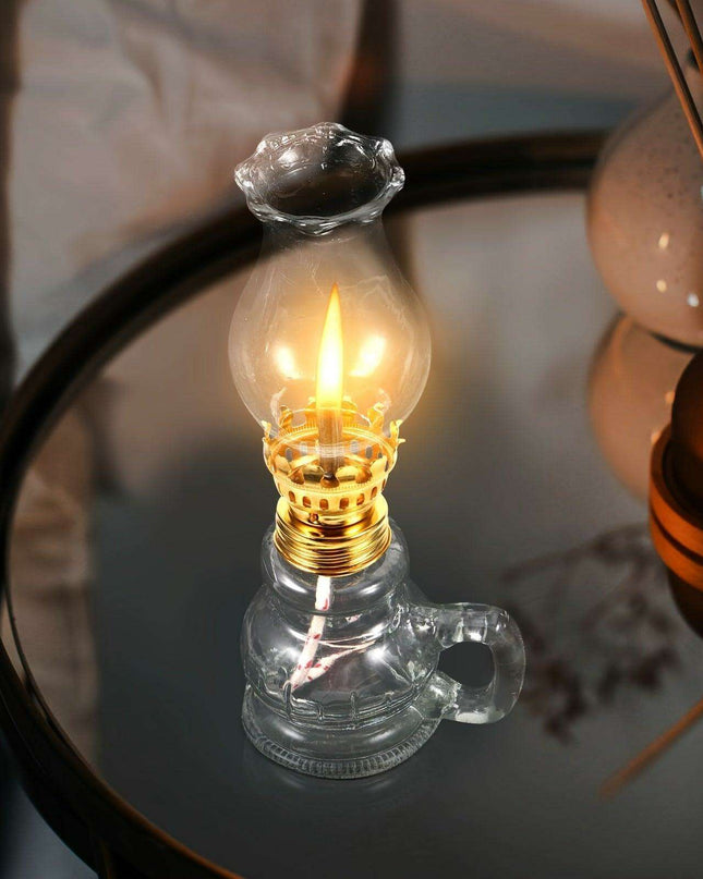 Vintage Adjustable Glass Oil Lamp - Elegant Handheld Lighting for Home, Festivals, and Emergencies