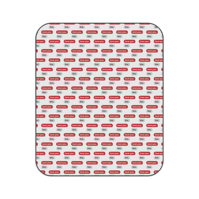 Maison d'Elite Valentine Text Luxury Mink Polyester Picnic Blanket