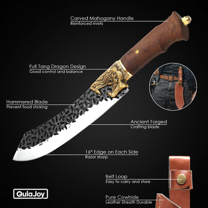 Peekaboo Studio Qulajoy Boning Knife - Hand Forged 7Cr17MOV Blade, Lea