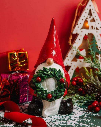 Jolly Santa Gnome Figurine - Festive Holiday Home Decoration