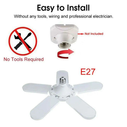 85W Adjustable LED Garage Ceiling Light with Foldable Blades - Energy-Efficient E27 Industrial Lamp - Très Elite